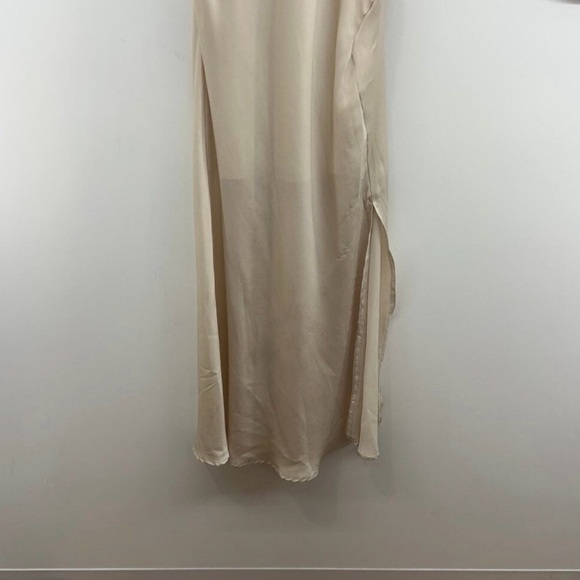 Selfie Leslie Park Avenue Flutter Sleeve Side Split Midi Dress Champagne XS - Picture 5 of 6